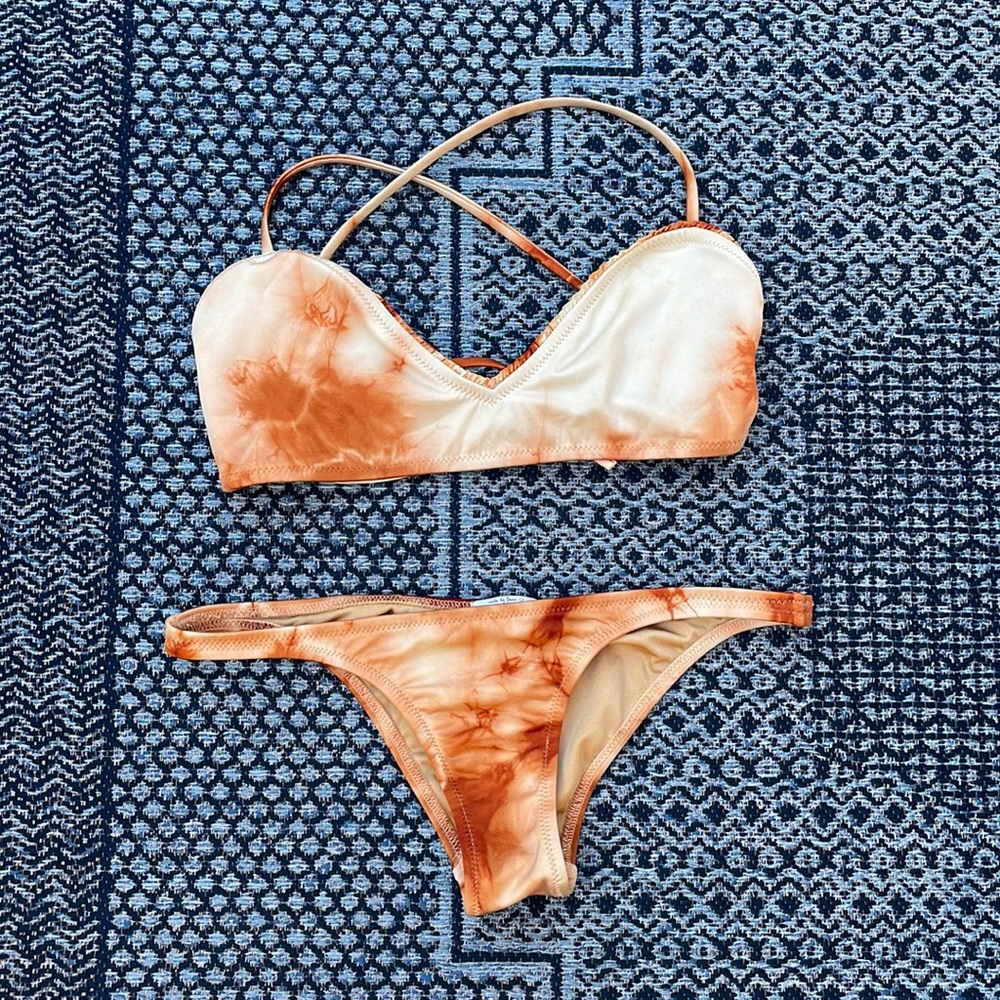 COPY - Made by Dawn rust tie dye bikini.